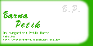 barna petik business card